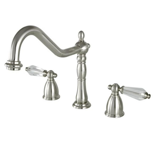 Kingston Brass KB1798WLLLS 8 in. to 16 in. Widespread Kitchen Faucet Less Sprayer, Satin Nickel