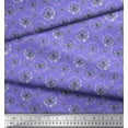 thumbnail image 3 of Soimoi Purple Poly Georgette Fabric Wreath & Butterfly Print Fabric by the Yard 42 Inch Wide, 3 of 5