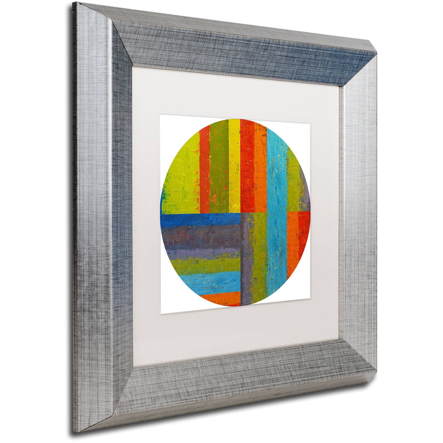 Trademark Fine Art "Round" Canvas Art by Michelle Calkins, White Matte, Silver Frame