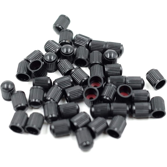 TopKrymzer Tire Valve Caps Plastic Dome Universal Airtight Seal Dust Proof 50 Pack