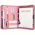 MTOTECH Zippered Faux Leather Padfolio, Resume Portfolio with Notepad ...