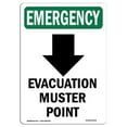 thumbnail image 1 of SignMission OS-EM-A-1218-V-10474 Panneau d'Urgence OSHA 12 x 18 Po - Évacuation avec Symbole, 1 of 1