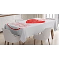 thumbnail image 1 of Ambesonne Live Laugh Love Tablecloth Rectangular Table Cover, Heart Smile, 60"x90", Red White, 1 of 3