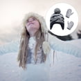thumbnail image 3 of Minnieouse Gorro Conjunto de guantes Diseño de orejeras Gorros de punto para niños con patrones de dinosaurios Dibujos animados Accesorios de invierno Sombreros gris azul S 1-2 ans Minnieouse AP009413-04B, 3 of 6