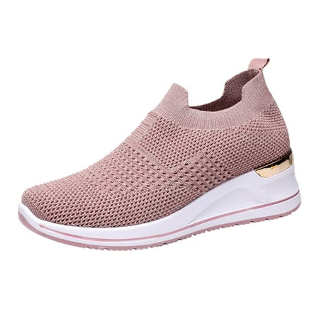 

Sneakers for Women Women Wedge Trainer Shoes Leisure Breathable Mesh Outdoor Fitness Running Sport Sneakers Casual Shoes Womens Sneakers Mesh Pink 38
