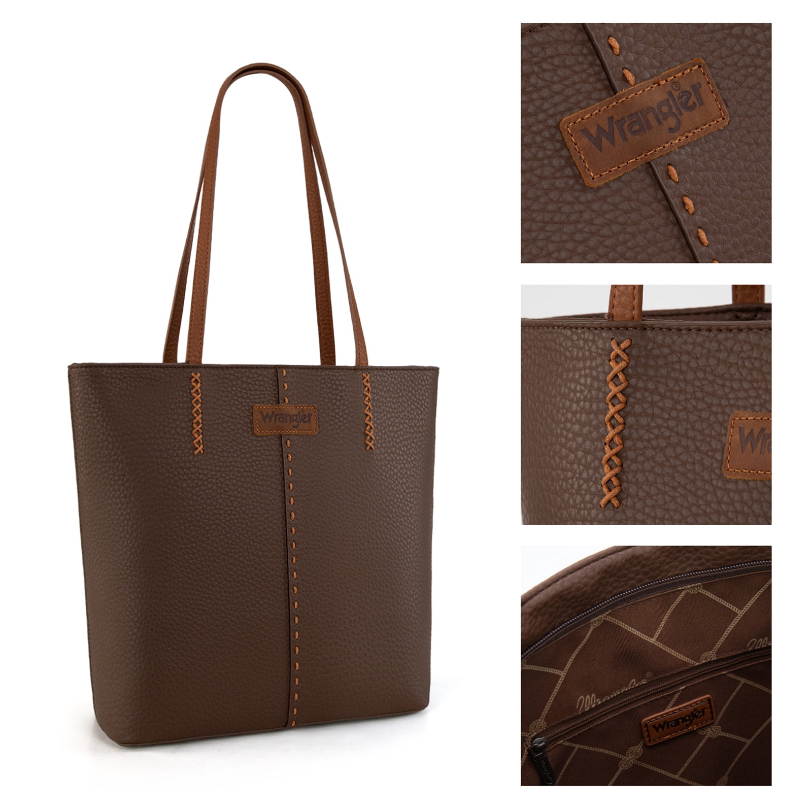 Wrangler Tote Bag for Women Top Handle Satchel Purse, Coffee