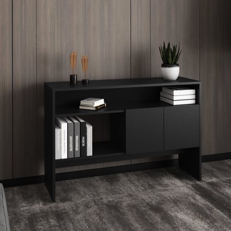 Narrow Console Table | Concealed Storage in Living Space with Double-Door | Particle Board Build | Ideal for Limited Areas