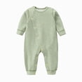 thumbnail image 2 of KPOPLK Baby Boys Footless Pajamas Long Sleeve Button One-Piece Cotton Sleeper for Boys Infant 0-18 Months Size 3-6 Months, 2 of 5