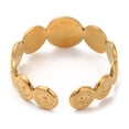 thumbnail image 2 of 10 pc 304 Stainless Steel Open Cuff Ring Flat Round with Sun Real 14K Gold Plated US Size 7 1/4(17.5mm), 2 of 3