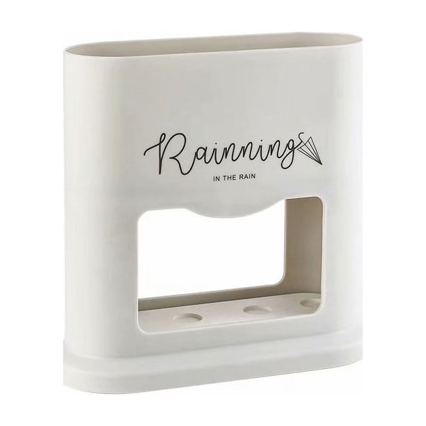 Estante de almacenamiento de drenaje para paraguas, cubo de paraguas de barro de diatomeas desmontable, soporte para paraguas, cubo de almacenamiento, tubo de paraguas, estante para paraguas independiente (Beige) ER