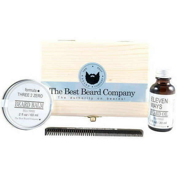 The Best Beard Company Tea Tree Premium Grooming Kit, 4 pc