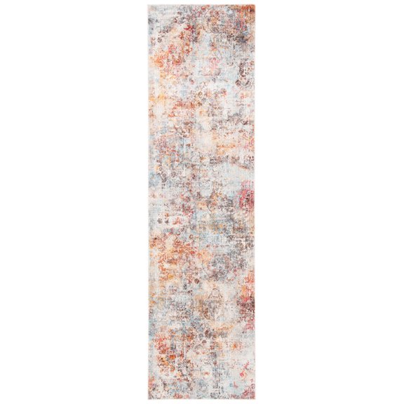 SAFAVIEH Vintage Persian Lindsay Abstract Polyester Runner Rug, Rust/Blue, 2'2" x 8'