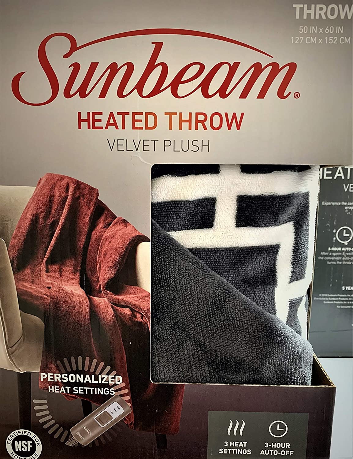 sunbeam velvet plush heated blanket
