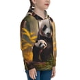thumbnail image 3 of Fotbe Forest Panda Pattern Youth Pullover Hooded Sweatshirt, Boys Hoodie, Kangaroo Pocket Hoodie for Kids Girls -Medium, 3 of 6