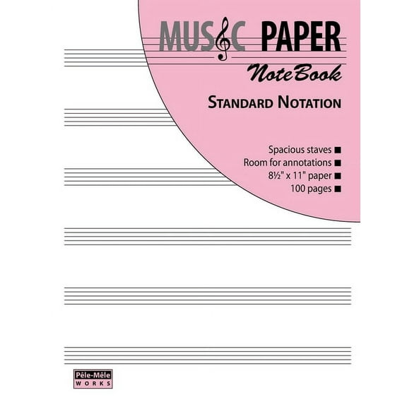 MUSIC PAPER NoteBook - Standard Notation, (Paperback)