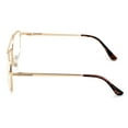 thumbnail image 2 of Metal Aviator Glasses - Big Lens Spring Hinge Square - Gold Gunmetal Old Men Grandpa Nerd Clear Lens, 2 of 5