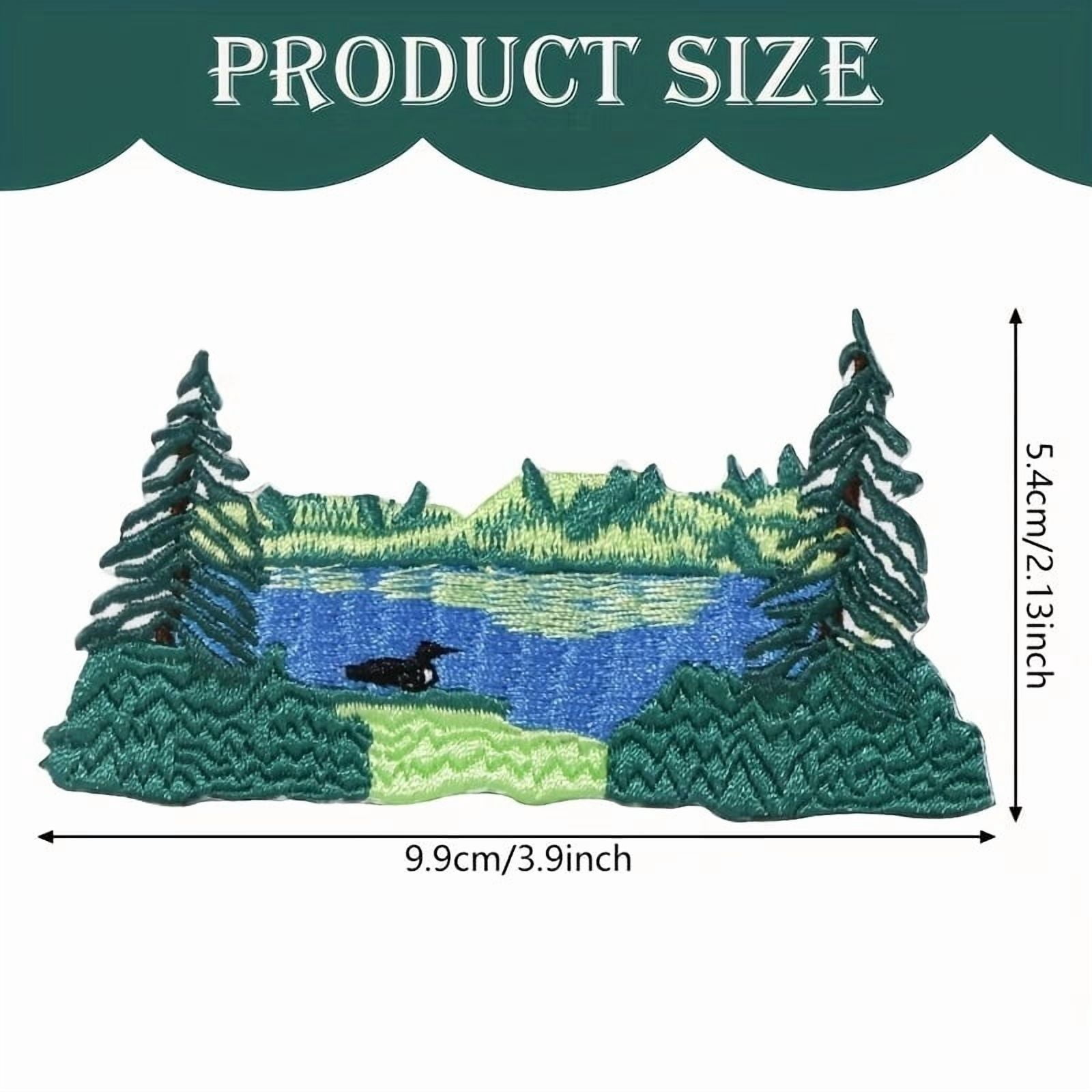 Lake View Wild Ducks and Forest Embroidery Patches for Clothing Decoration - Perfect for Hats, Jackets, Jeans, Pants, and Shoes