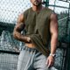 thumbnail image 1 of Camiseta sin mangas de cuello redondo para hombre, color liso, elástica, informal, para fitness, deportiva, permeable, camisetas sin mangas de cuello redondo para hombre, 1 of 4