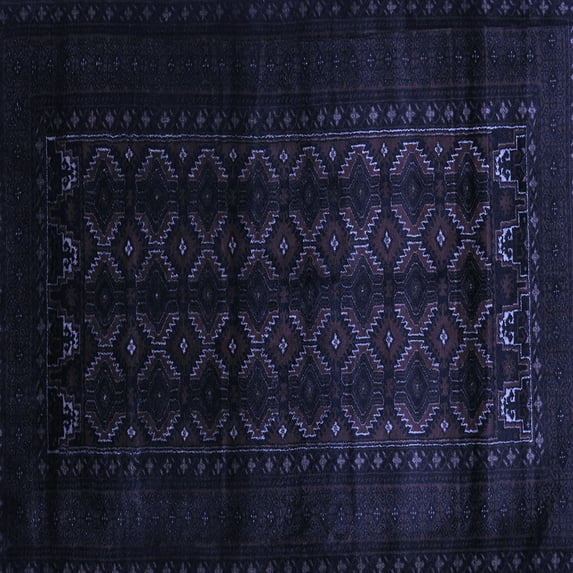 Ahgly Company Indoor Square Southwestern Blue Country Area Rugs, 6' Square