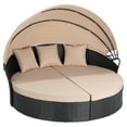 thumbnail image 4 of Walsunny Patio Furniture Outdoor Round Daybed with Retractable Canopy Wicker Rattan, Seating Separates Cushioned Seats, 4 of 8
