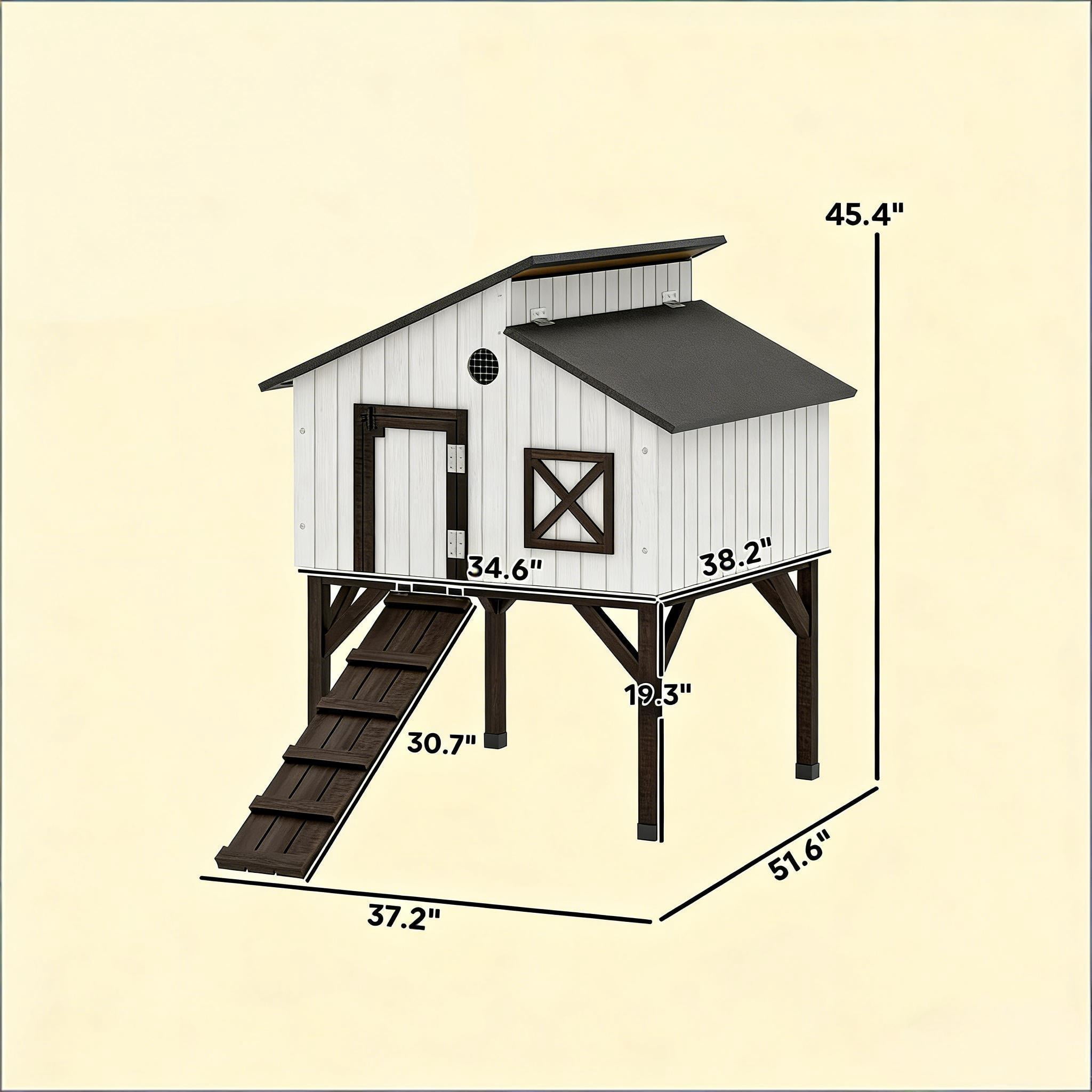 Pet House,Chicken Coop Hen House,Elevated Rabbit Hutch,Duck House
