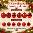 thumbnail image 6 of 48Pcs Christmas Tree Bauble Ornaments Set, Red Shatterproof Hanging Balls, 1.57in & 2.36in Xmas Tree Decor, Holiday Party Home Indoor Decor, 6 of 7
