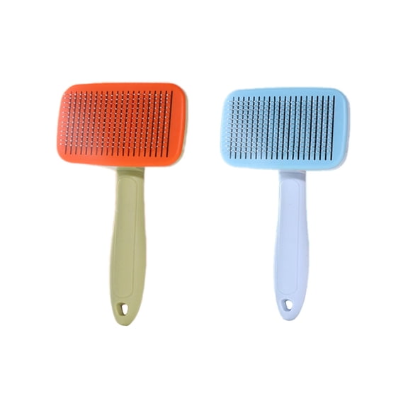 ACDANC 2Pcs Cat Brush,Stainless Steel Cat Comb,Cat Hair Brush,Orange&Bule,4X2X6"