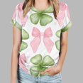 thumbnail image 2 of KIHOUT Nouveaux Arrivlas T-Shirts pour Femmes Fête de la Saint-Patrick, Mode Grande Taille Col Rond Manches Courtes T-Shirt Imprimé Vert, Taille P-5TG, 2 of 5