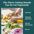 thumbnail image 6 of Large Cutting Board with Handles and Juice Groove, Plastic Cutting Board Set (Set of 3), Cutting Boards for Kitchen, White, 6 of 7