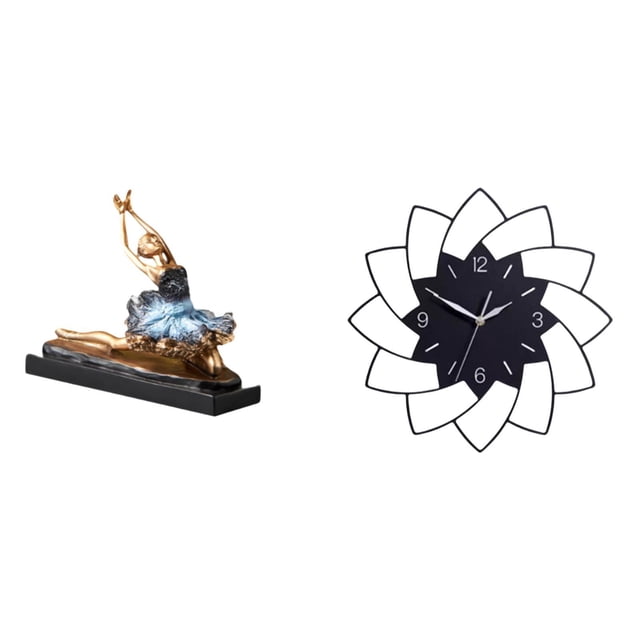 estatua de bailarina de ballet,Estatua de bailarina de ballet,figura de bailarina,Reloj de pared grande,Reloj de pared acrílico silencioso sin tictac,Reloj de pared grande para