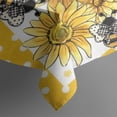 thumbnail image 5 of Yellow Dot Sunflower Bee Pattern Square Tablecloth,Waterproof Square Table Cover,Wipeable Spillproof Washable Table Cover for Home Kitchen Party Decor 42"X42"(107x107cm), 5 of 6