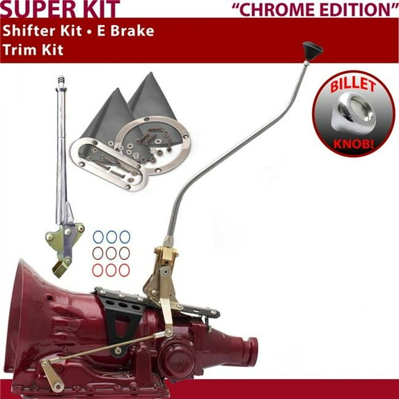 American Shifter TH200 Shifter Kit Chrome 23 in. Swan E Brake Trim Kit for F69C6
