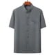 thumbnail image 1 of pstuiky Camisa de manga corta para hombre, Camisa informal de manga corta, cuello alto, lisa y cómoda para hombre camisas casuales para hombre xxxl, 1 of 3