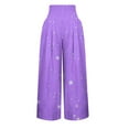 thumbnail image 6 of SELONE Linen Pants for Women High Waist High Rise Baggy Wide Leg Casual Printed Straight Leg Loose Pants Pants Pants for Everyday Wear Running Errands Going to Work Casual Event Purple XL, 6 of 6