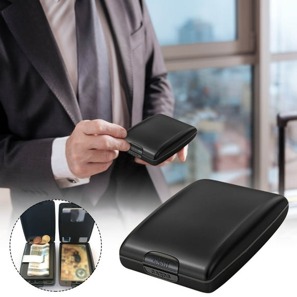Aluminum RFID Blocking Card Case – Slim Metal Wallet with 8-Card Capacity , Anti-Theft & Anti-Magnetic Protection (3.0 x 1.0 Inch) – Secure Storage for Credit Cards & Cash Black