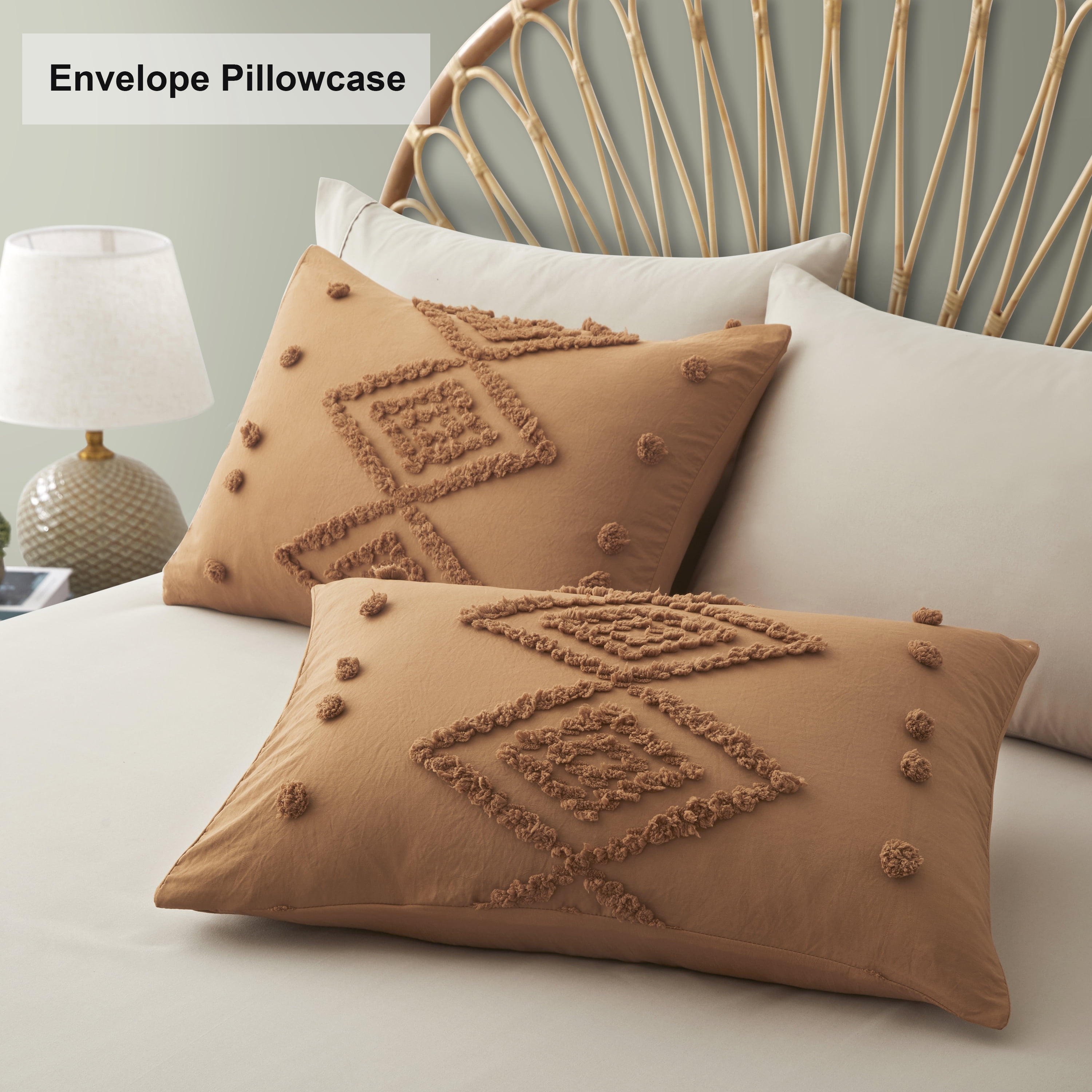 King Duvet Cover, Soft Bedding Set for All Seasons, Comforter Set, Boho Embroidery, Multi Colors & Sizes Available(Pumpkin, 3 Pcs, 104"x 90")