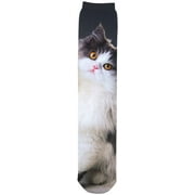 Womens Cat Breed Sublimated Printed Crew Socks - Persian