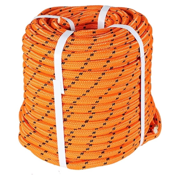 1/2In x 150FT Arborist Bull Rope Double Braid Polyester Rigging Hoisting Line High Strength Tree,Orange & Black