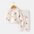 thumbnail image 2 of Fesfesfes Toddler Boy Shirts Fashion Girls And Boys Casual Long Sleeve Tops Round Neck Collar Botton Printed Long Pants Sets, 2 of 3