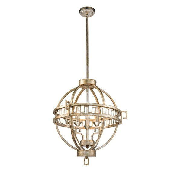 Lucas McKearn Lemuria 3-light Transitional Metal Globe Pendant in Silver Leaf