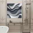 thumbnail image 4 of Wall Art Prints, Black Gray Ombre Framed Canvas Prints for Bedroom Living Room Bathroom Office, Modern Abstract Moire Art Geometric Gallery Wrap Wall Art Poster for Gifts Home Decor 24"x24", 4 of 9