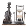 thumbnail image 1 of Reloj de arena con forma de violín, instrumento musical decorativo, reloj de arena coleccionable. Argén, 1 of 9