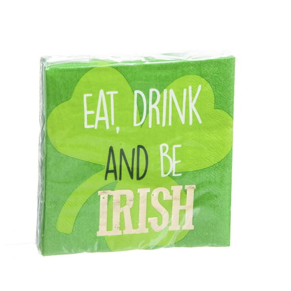 Evergreen 40ct, 3ply, Cocktail Napkin,Foil,Be Irish