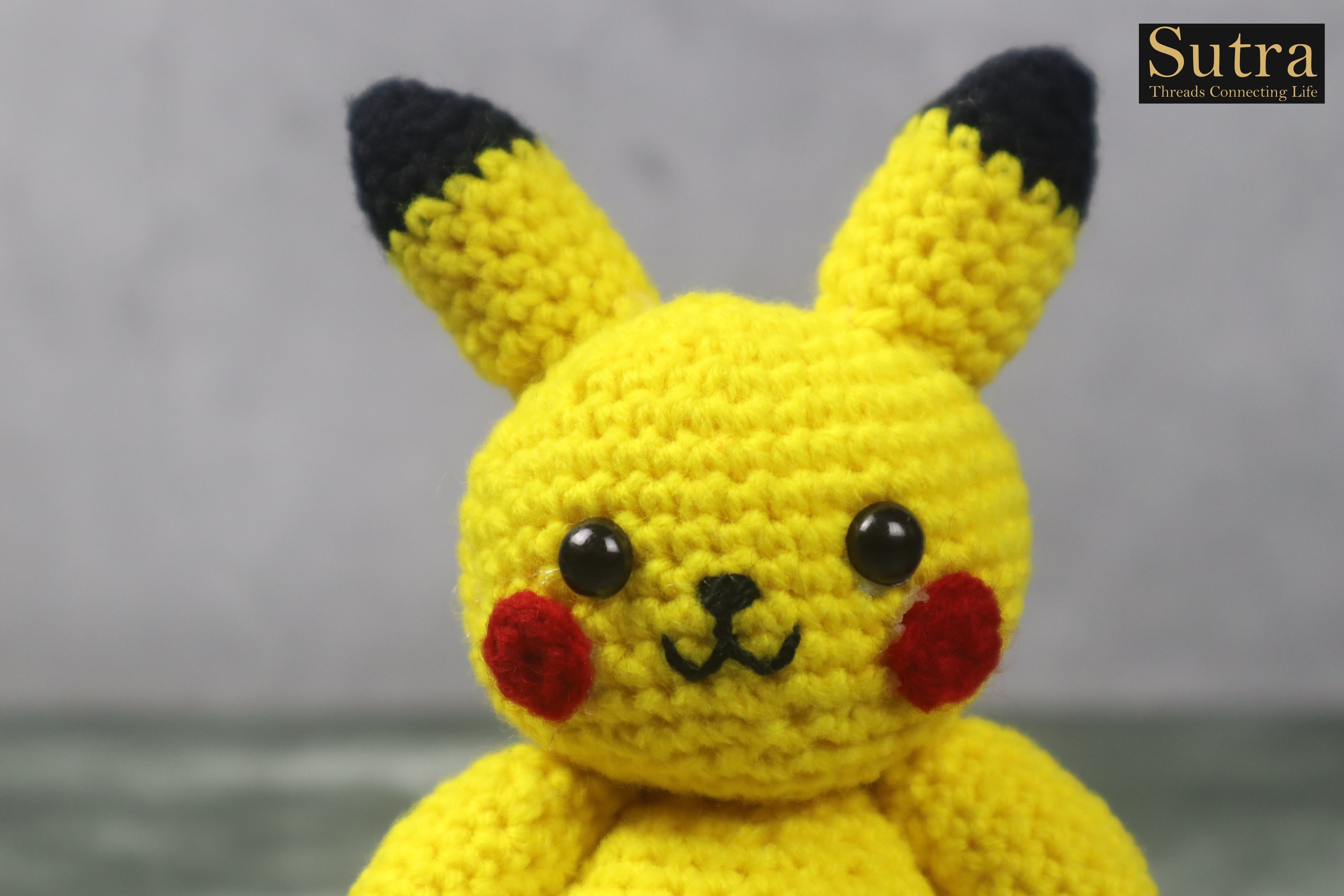 Embroidery Pokémon Pikachu Crochet Toy ,Amigurumi Pokémon Pikachu , Best Baby Shower Gift