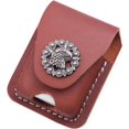 thumbnail image 1 of Handmade Fliptop Leather Lighter Pouch Holder Case with Pocket Belt Loop, 1 of 7