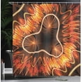 thumbnail image 4 of Ambesonne Fractal Shower Curtain, Trippy Galactic Warm Waves, 69"Wx70"L, Vermilion and Brown, 4 of 5