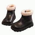 thumbnail image 6 of Linfrsh Warm Fur Baby Boots Infant Snow Boots Premium Soft Sole Anti-Slip Warm Winter Prewalker Toddler Boots Black,10.5, 6 of 7