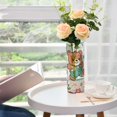 thumbnail image 6 of Clear Flower Vase Centerpieces Plastic Cylindrical Vases Home Wedding Decor 4"x12" Cartoon Bear with Flower and Leaf, 6 of 6