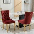 thumbnail image 2 of PORKISS Upholstered Dining Chairs, Modern Velvet Dining Room Chairs Set of 2 with Golden Stainless Steel Plating Legs, Tufted Solid Wood Kitchen Chairs with Nailhead Trim and Back Ring, Burgundy, 2 of 10