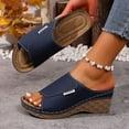 thumbnail image 4 of Dakaela Orthopedic Wedge Sandals for Women 2026 Comfortable Platform Walking Sandal Slip on Walking Sandal Open Toe Wide Width Casual Summer Shoes Slippers Size 6-10 Blue, 4 of 9